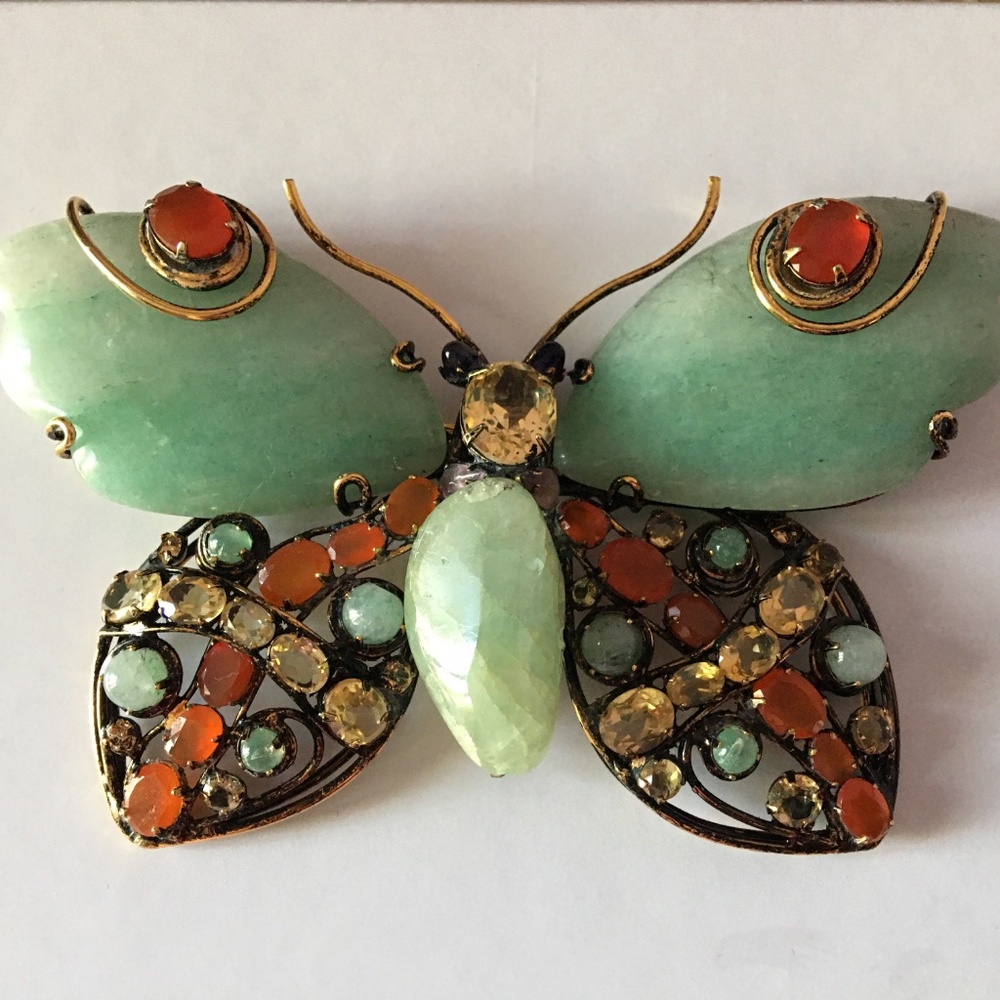 IRADJ MOINI Large Butterfly Insect Bug Brooch Pin Vintage Designer Jewelry